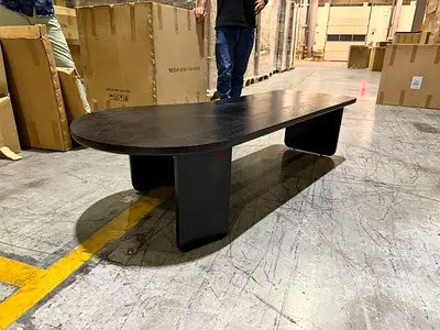 Modern Black Oval Coffee Table