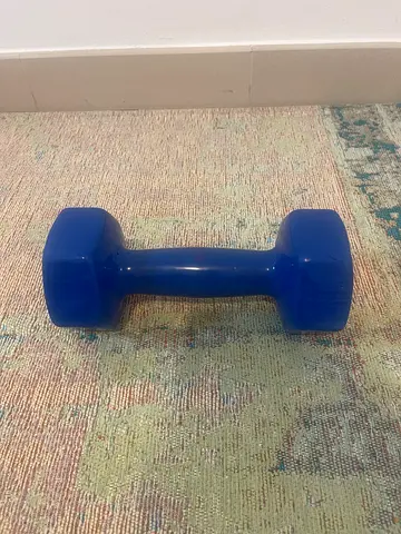 Single 5 kg Blue Vinyl Coated Dumbbell - Good Condition