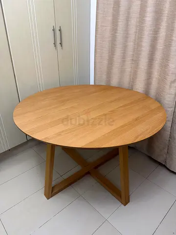 Home Centre Wooden Round Dining Table – AED 650