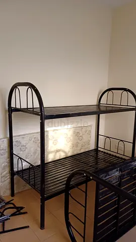 Black Metal Bunk Bed Frame - Single/Single, Sturdy