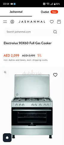 Electrolux 90x60 Full Gas Cooker - Stainless Steel