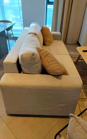 Comfortable Beige 3-Seater Fabric Sofa bed