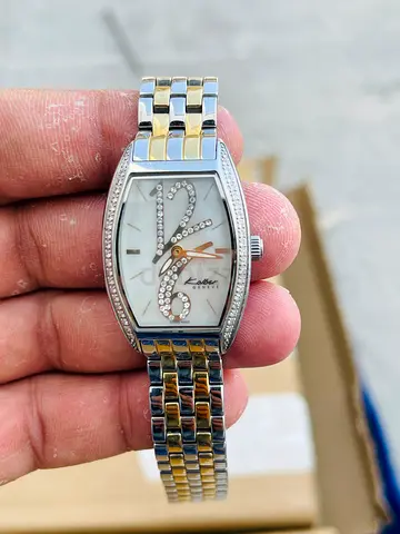 Kober two-tone womens wristwatch with crystal accents - working