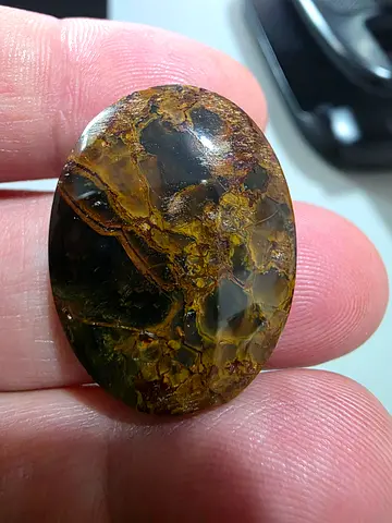 Polished Jasper/Petrified Wood Oval Cabochon - 35x25mm (approx) - عقيق