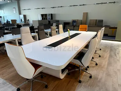Modern White Conference Table