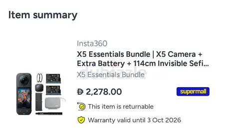 Insta360 X5 Essentials Bundle — X5 Camera with Extra Battery  Accessories