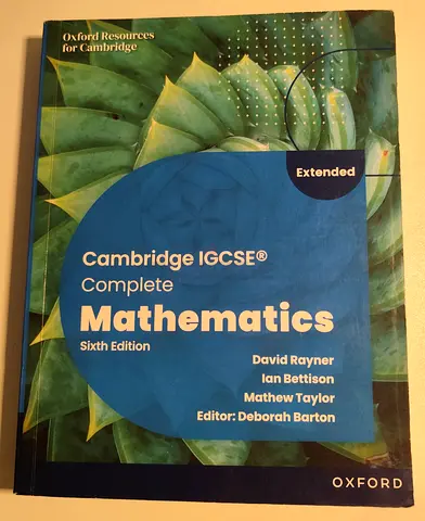 Cambridge IGCSE Complete Mathematics (Extended) - 6th Edition by Oxford