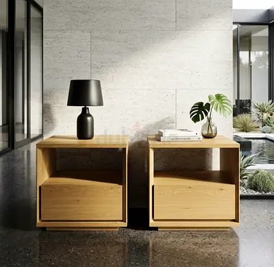 Pottery barn Pair of Modern Bedside Nightstands with Drawer