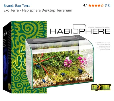 Exo Terra Habisphere Desktop Terrarium - Glass Reptile/Aquatic Tank