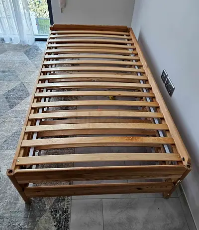 Single Size Wooden Bed Frame with Slats