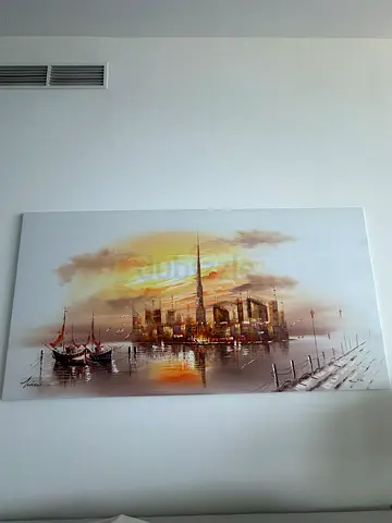 Large Dubai Skyline Canvas Painting