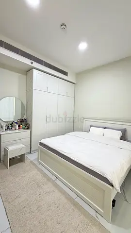 White Bedroom Set: Bed, Wardrobe Dresser - Good Condition