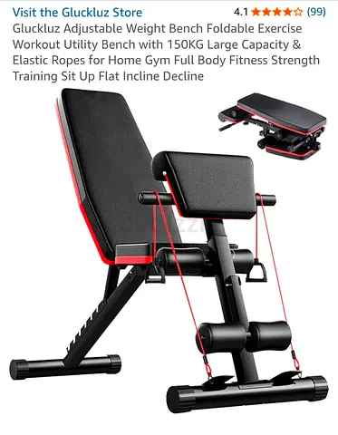 Adjustable Multi-Position Weight Bench with Leg Developer and Resistance Bands