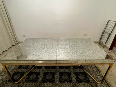 Glass Metal Dining Table