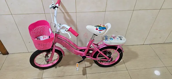Pink Kids Bicycle with Basket — Good Condition