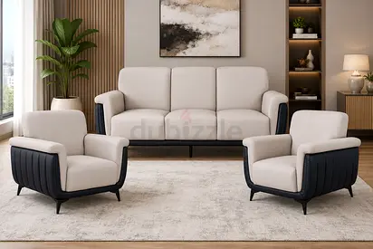 Modern 5 Seater Office Sofa Set – Light Grey Office Lounge Furniture For UAE Offices