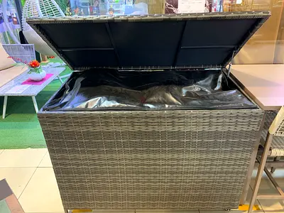 Outdoor Rattan Storage Box / Garden Deck Box - Grey, Good Condition