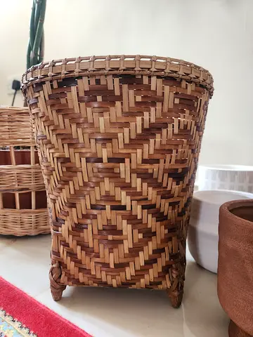 Handwoven Rattan Decorative Basket - storage/planter basket