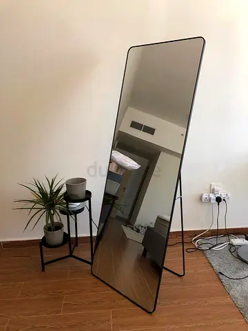 Modern Full Length Standing Mirror with Black Frame