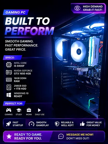 🔥 Gaming PC for Sale 🔥
Looking for an affordable gaming PC? This setup offers decent 1080p gaming