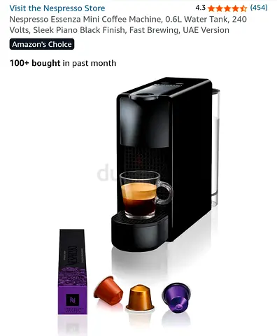 Nespresso Essenza Mini Coffee Machine (Piano Black) - UAE Version