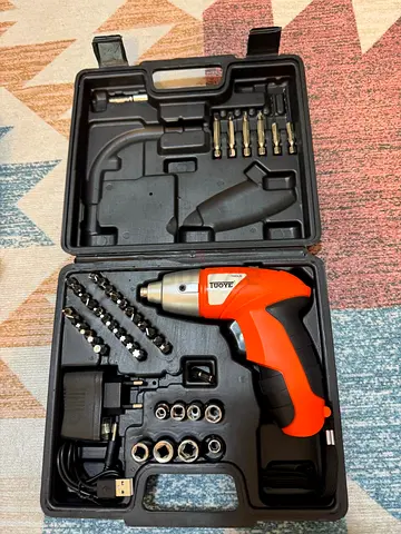 Cordless Electric Screwdriver Kit with Bits and Charger