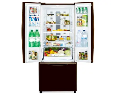 Hitachi 550L French Door Refrigerator - Glass Brown (RWB550PUK2GBW)