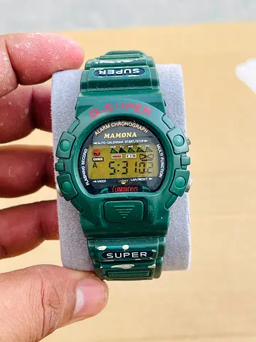 Green Mamona Digital Kids Watch - Working, Casual Sport Style