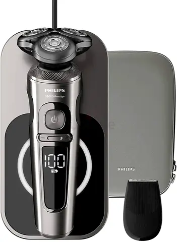 Philips S9000 Prestige Electric Shaver with Wireless Charging Pad and Travel Case
