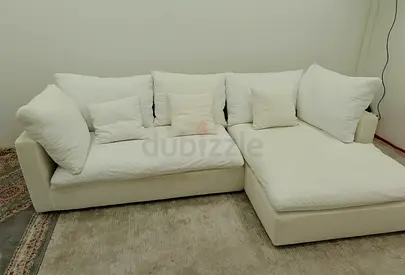 Cloud feather 🪶 filled linen lshape sofa