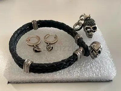 Genuine Vintage Thomas Sabo Sterling Silver Skull Jewellery Set