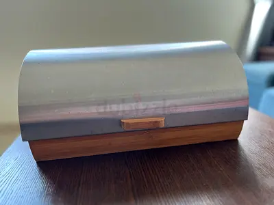 Bread bin bamboo and paper towel roll holder