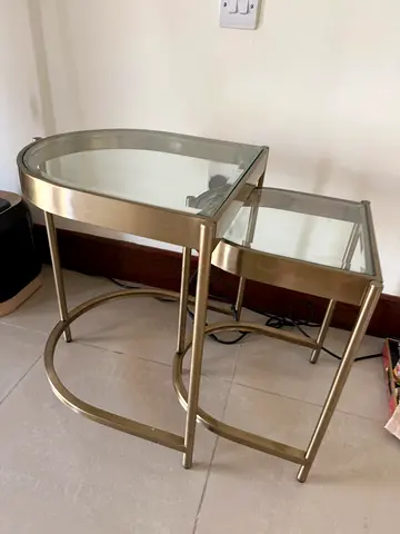 Glass Top Nesting Tables set of 2
