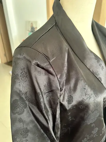 Dark floral satin womens suit - size L