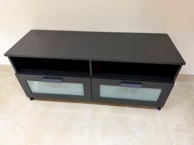 Black TV Stand / Entertainment Unit with Storage Drawers