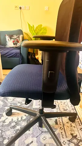Ergonomic Office Chair with Adjustable Arms - Blue Fabric