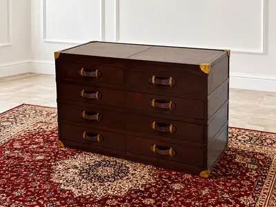Marina Home Timothy Oulton Genuine Leather Dresser with 8 Drawers