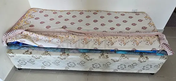 Upholstered Daybed / Single Sofa Bed with Floral Fabric