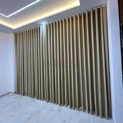 Full-Length Beige Curtains - Blackout/Room-Darkening Panel (Single Set)