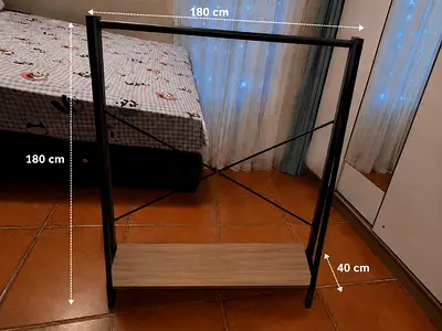 Metallic tripod display shelf / clothes stand - 40 cm wide