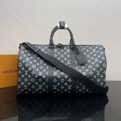 Louis Vuitton Keepall Bandouliere 50 In Monogram Shadow Leather