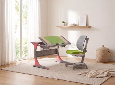 Adjustable Kids Study Desk and Ergonomic Chair Set