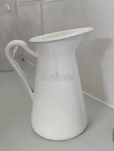 White Ceramic Pitcher / Decorative Jug