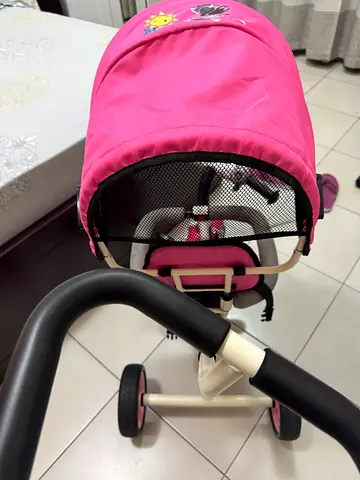 Pink Disney Minnie Mouse Tricycle with Push Handle and Canopy