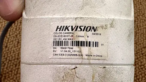 Hikvision DS-2CE16C0T-IR 3.6mm Color CCTV Camera (Used)