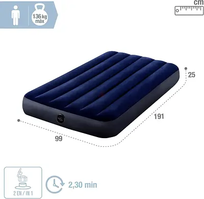 New Apex Inflatable Air Mattress / Camping Bed - Navy Blue