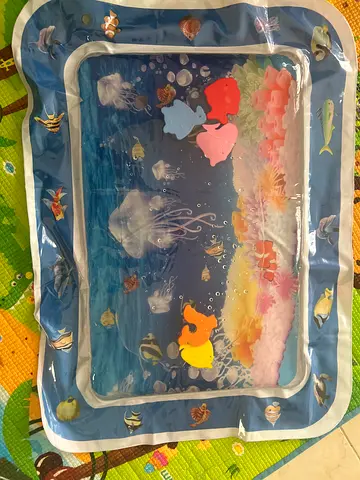 Inflatable Water Play Mat for Babies with Floating Sea Animals