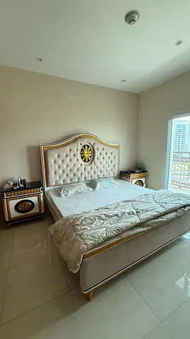 King size bed 200x200 with matching bedside tables , mirror  Dressing table - excellent condition