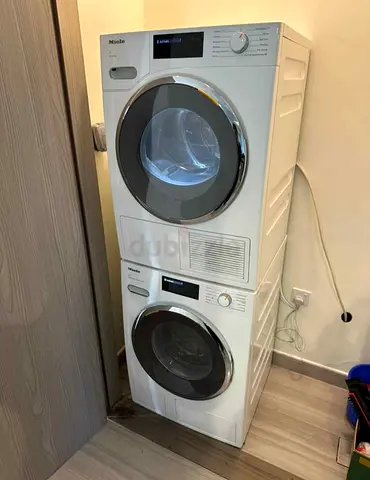 .Miele W1 Washing Machine 9kg WWI 860 WPS With T1 Heat Pump Dryer 8kg TWF760 WP Lotus White