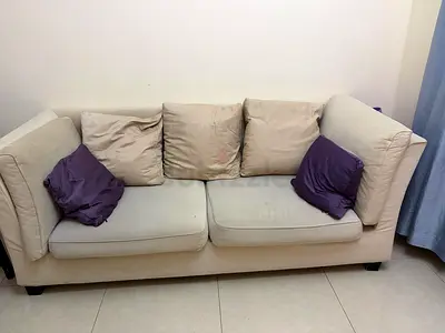 Comfortable 3 Seater and 2 seater Sofa in Beige Fabric